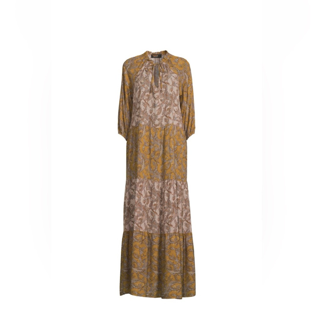 Renee C. Paisley Maxi Dress in Yellow and Beige